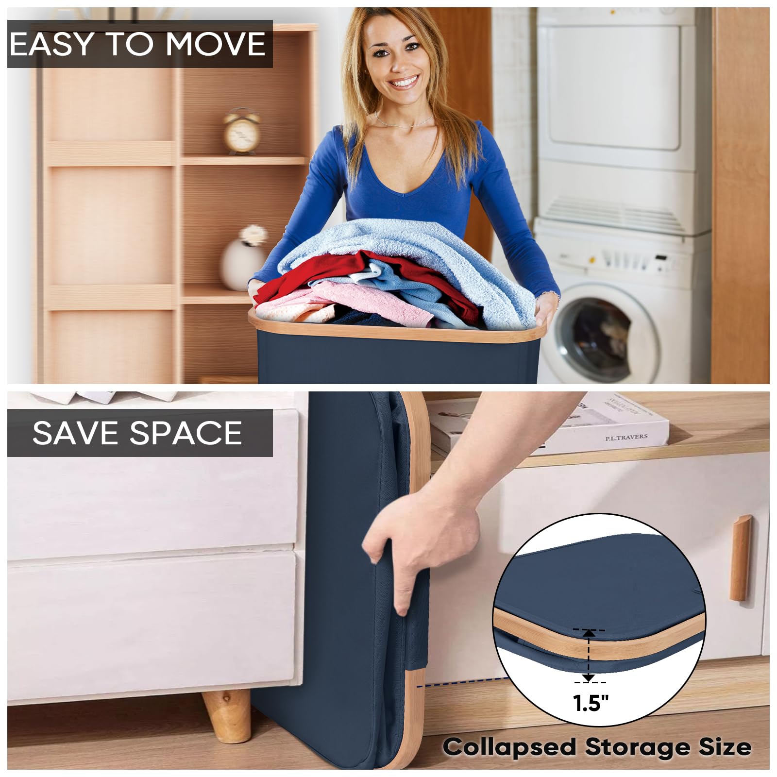 BALEINE 36 gal capacity suitable for towels and bedding.