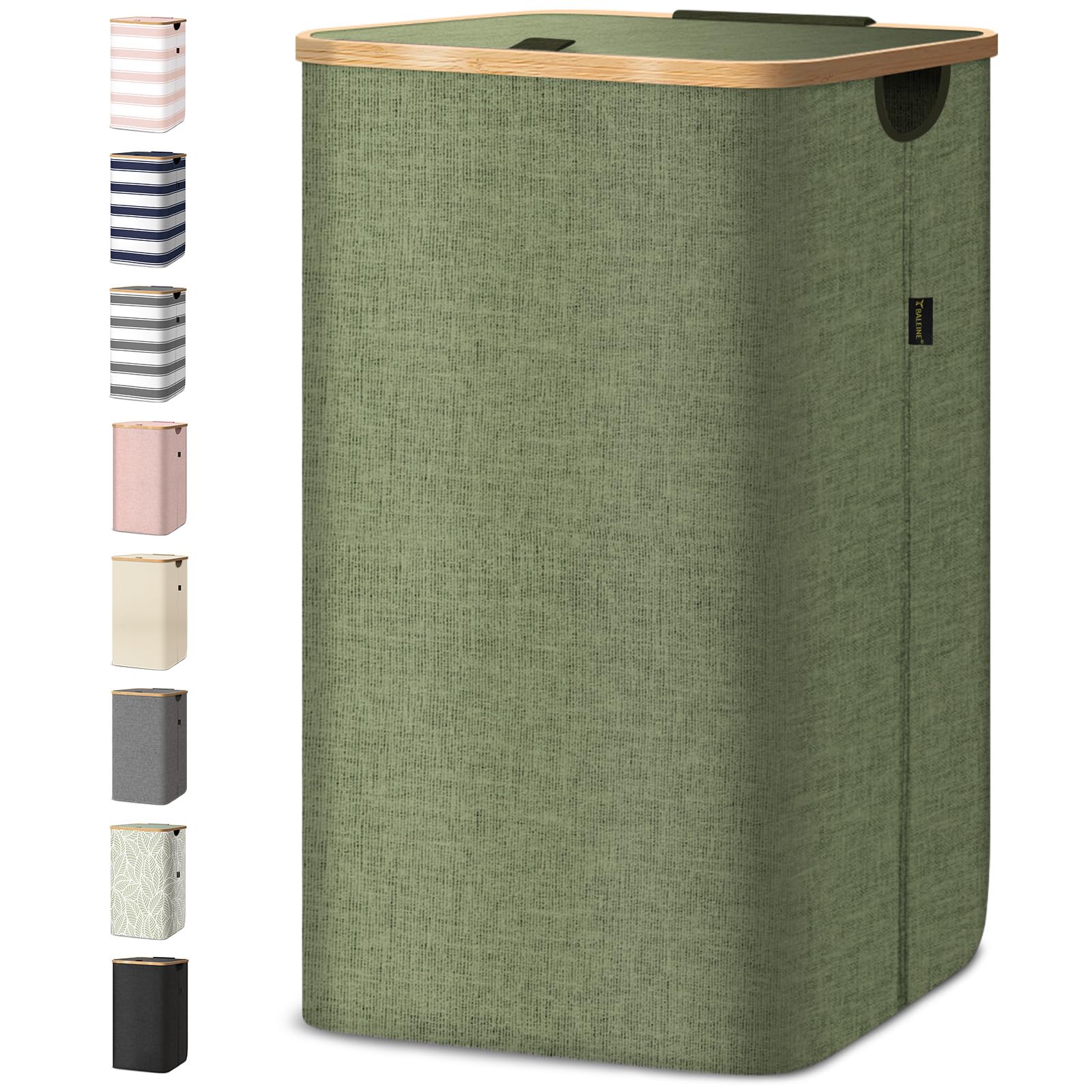 BALEINE laundry hamper with lid showing easy lid access for daily laundry.