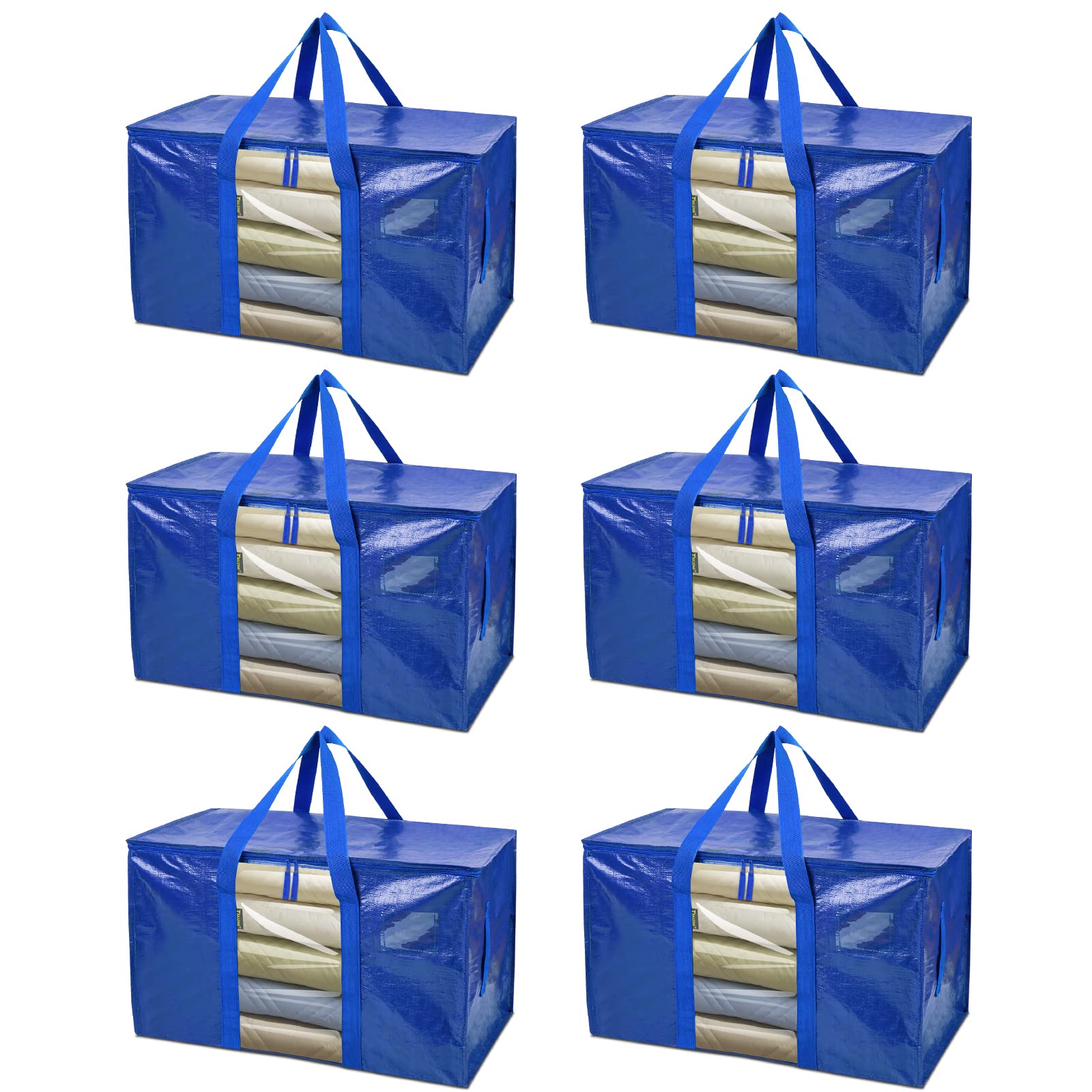 BALEINE oversized moving bag with blue window showing ample capacity for organized packing