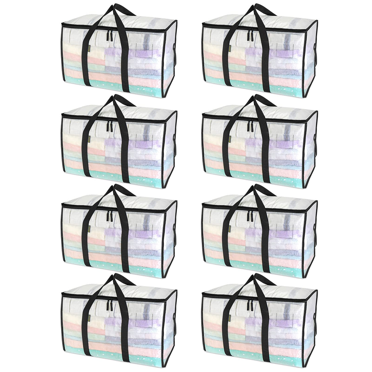 BALEINE oversized moving bags with clear panels and open top for easy loading.