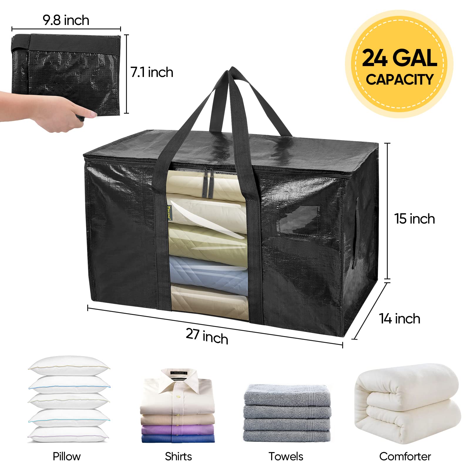 BALEINE bags with reinforced handles for lifting heavy loads during moves and storage