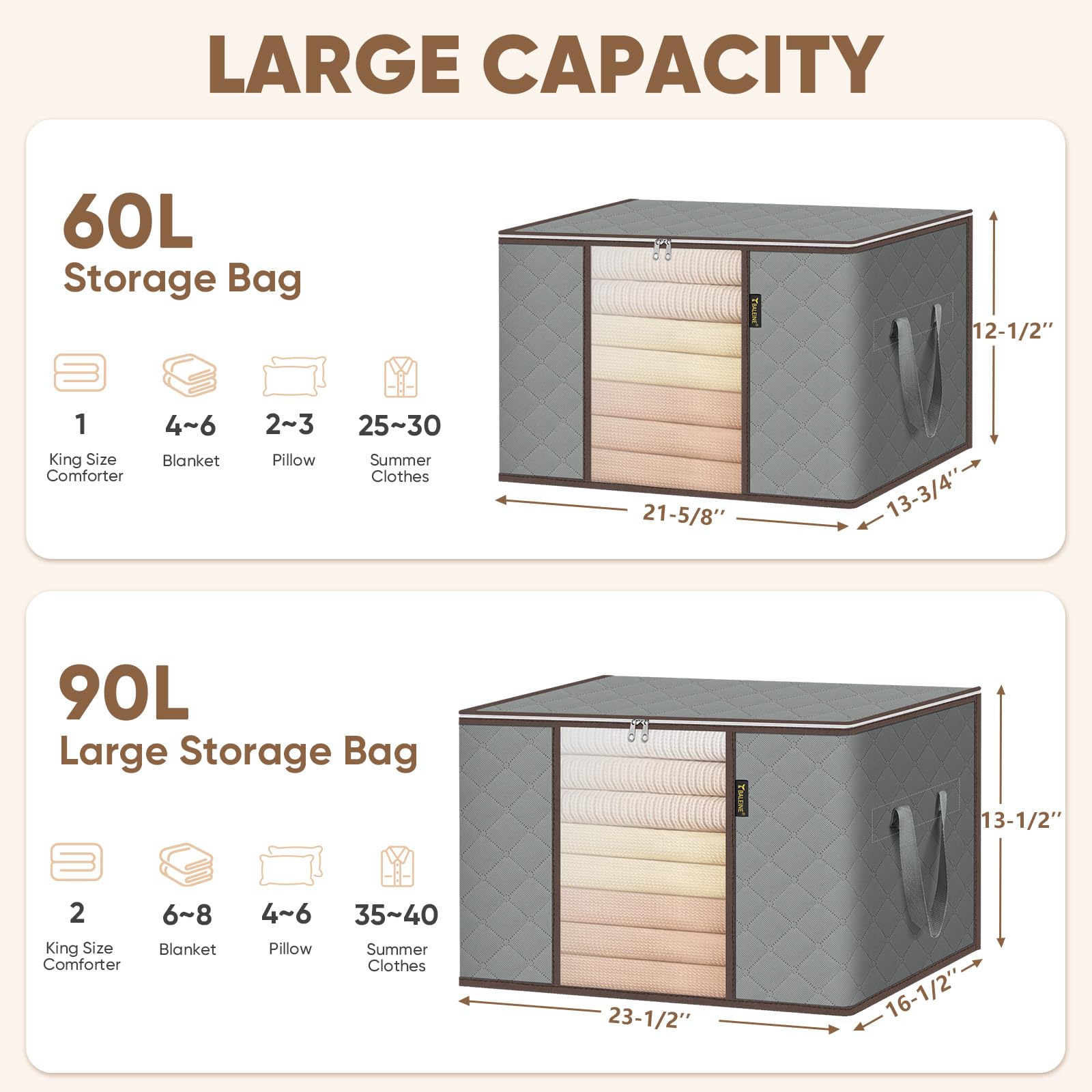 BALEINE foldable design shown when empty to save space.