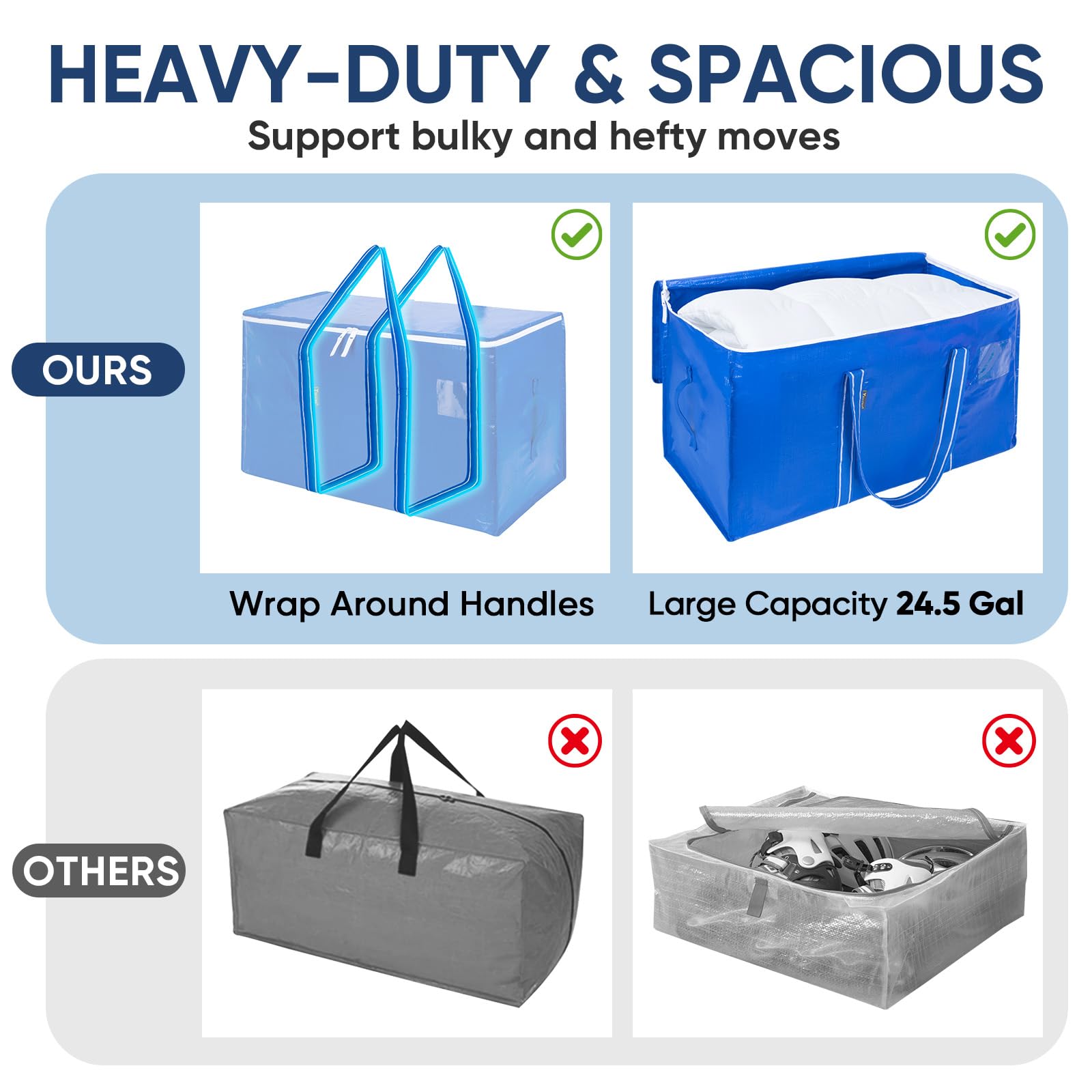 BALEINE bag material is water-resistant to protect contents.