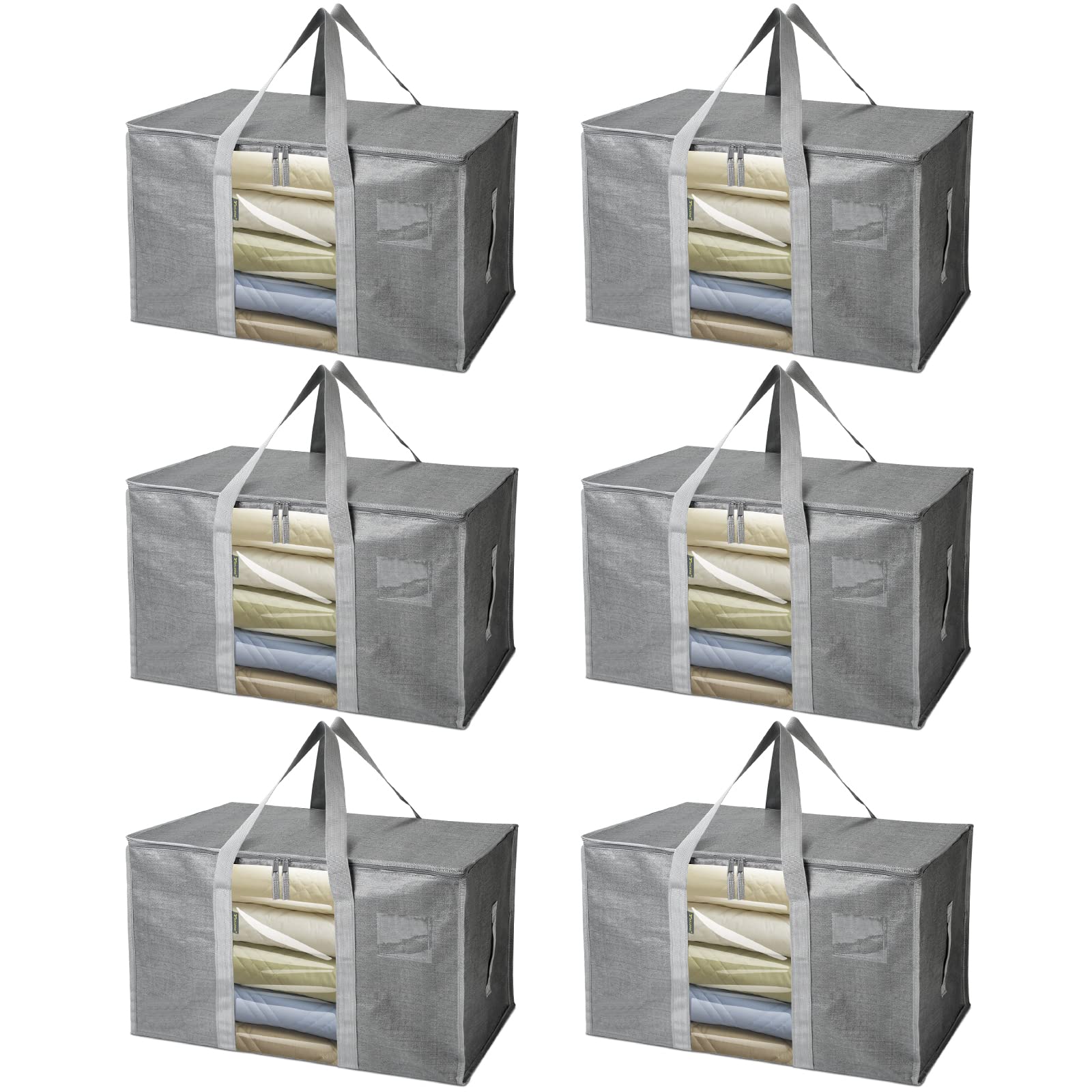 BALEINE 6-pack oversized moving bags with gray window for quick content identification.