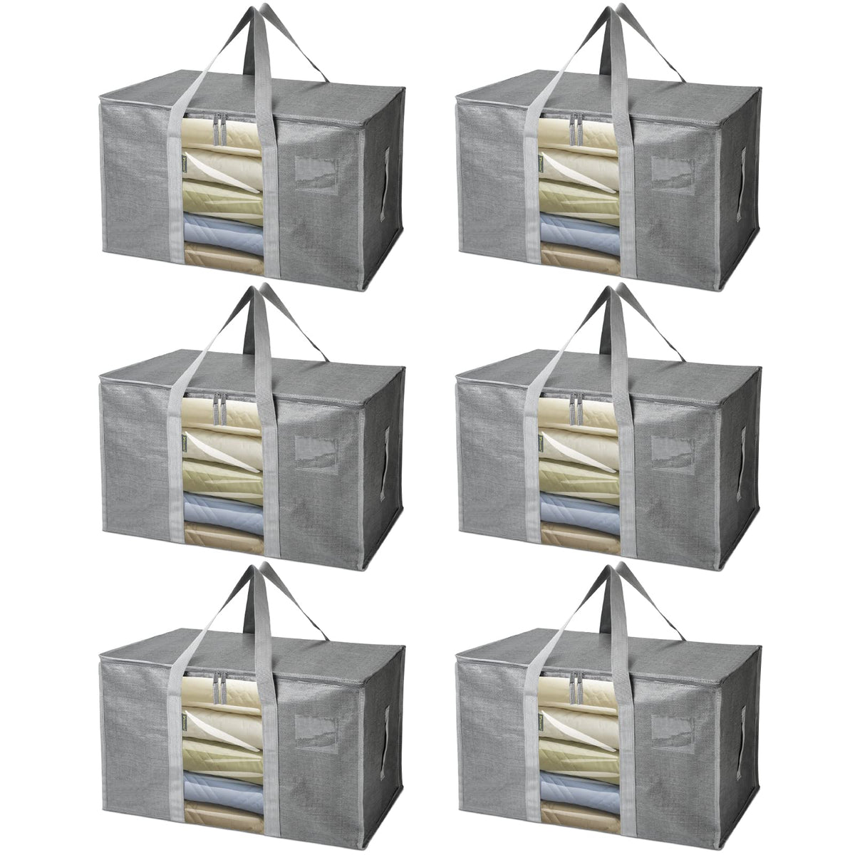 BALEINE 6-pack oversized moving bags with gray window for quick content identification.