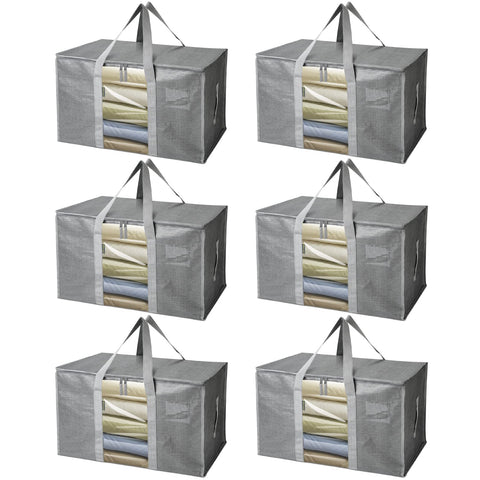 BALEINE 6-pack oversized moving bags with gray window for quick content identification.