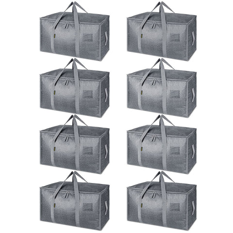 BALEINE 8-pack oversized bags with reinforced handles for heavy loads and easier moving.