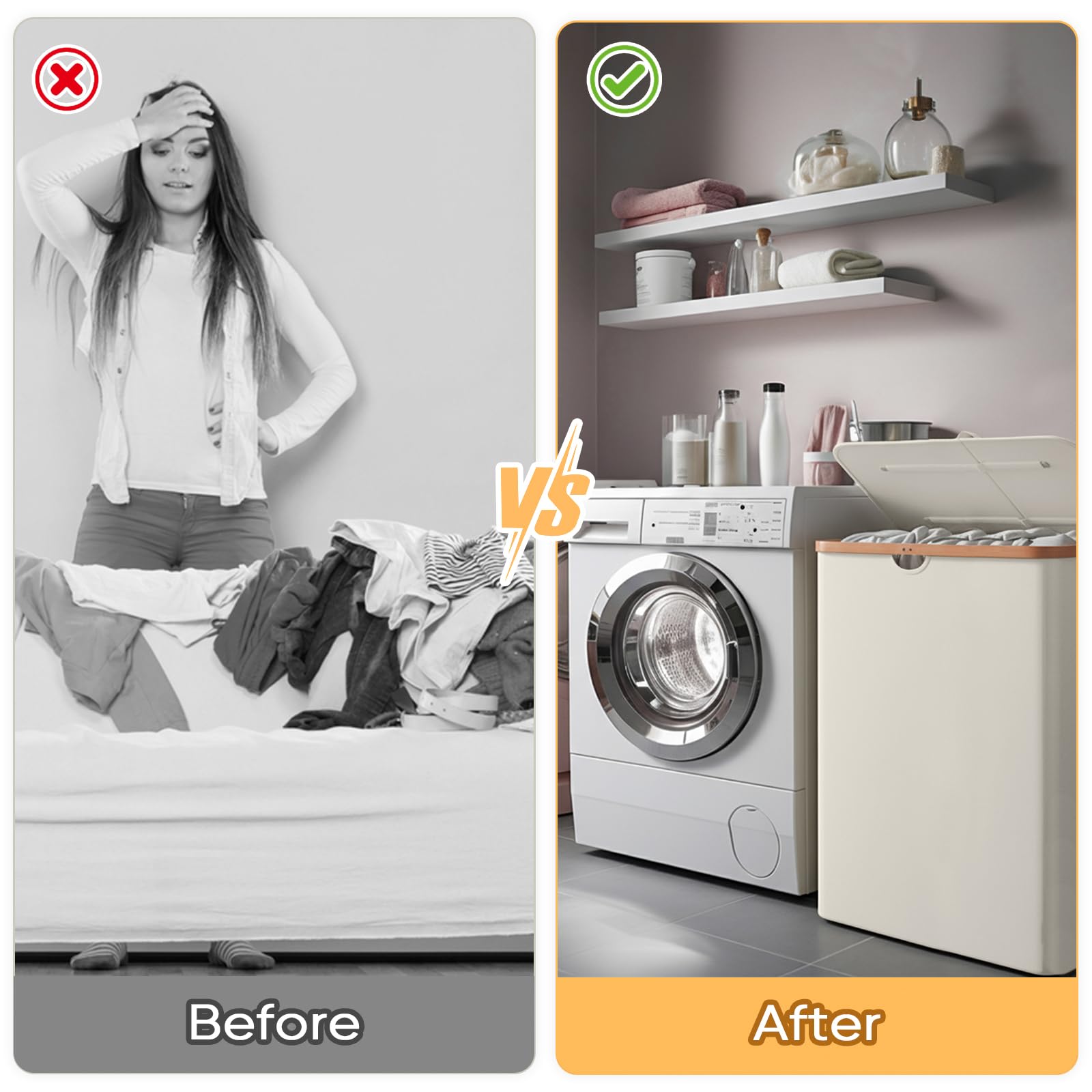 BALEINE laundry hamper ideal for dorms and bedrooms