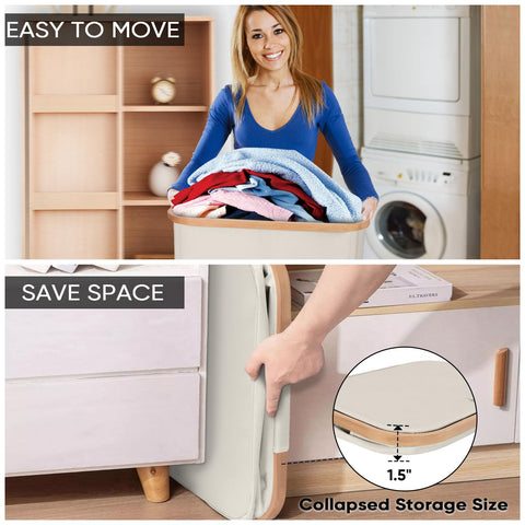 BALEINE laundry hamper lightweight lid for easy opening and closing