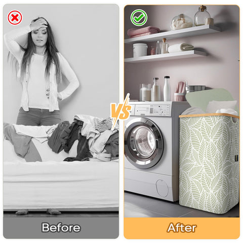 BALEINE Laundry Hamper with Lid open, easy access to sorting laundry.