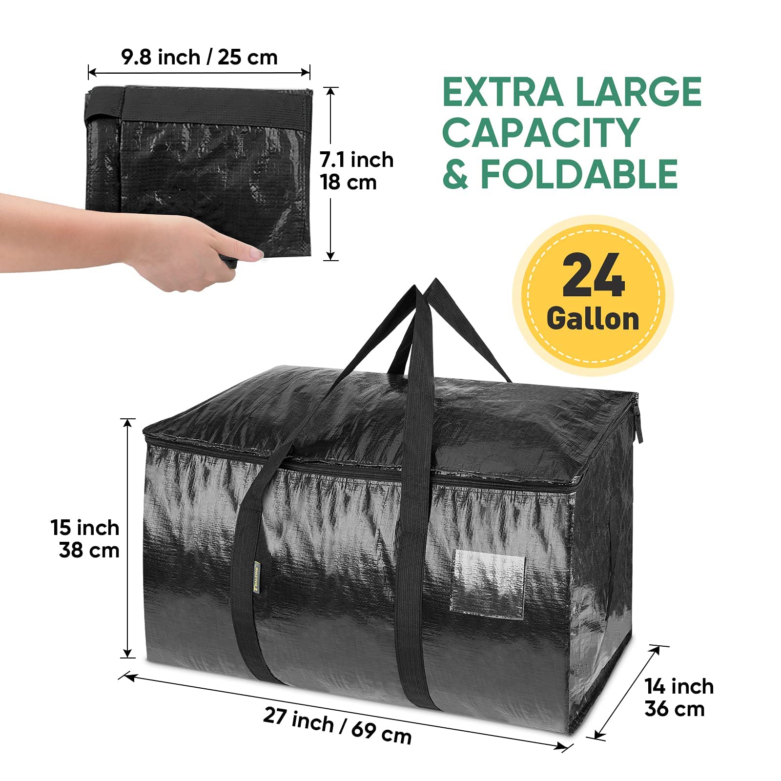 BALEINE oversized bags reinforced handles offer a sturdy grip for easy moving