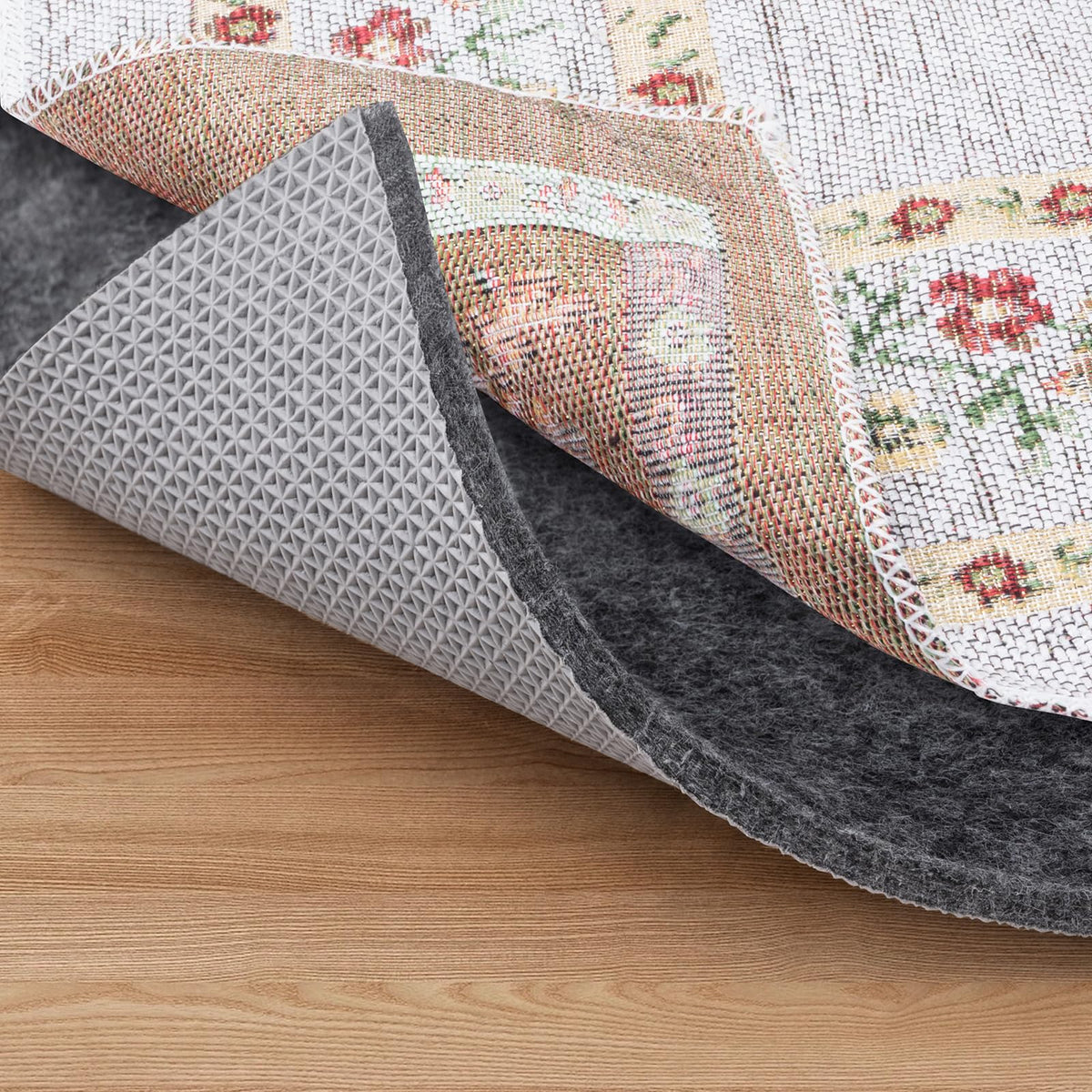 BALEINE rug pad 8x10 front view with non-slip grip for stable carpets.