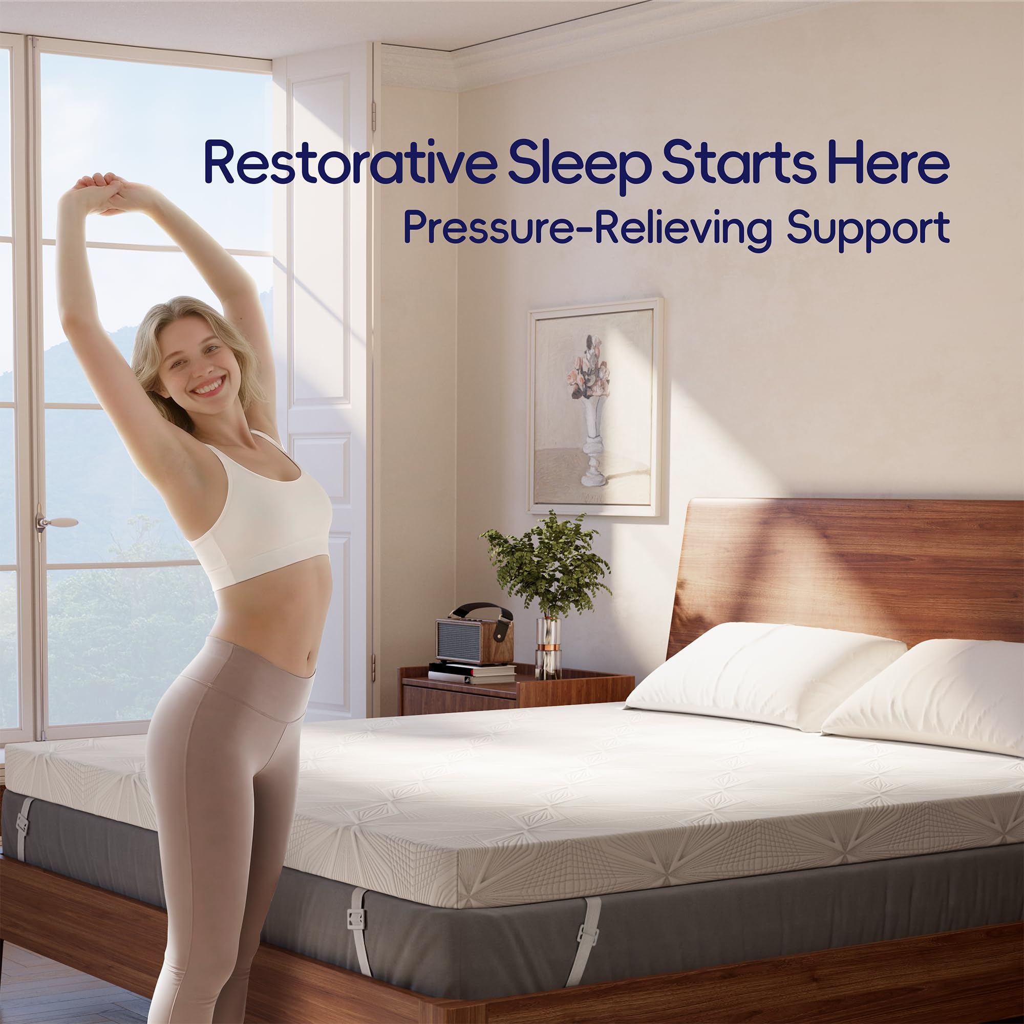 Ballad queen-size topper with 60x80 dimensions for improved sleep comfort