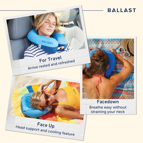 Ballast Pro Pillow relaxing on the beach with cooling airflow