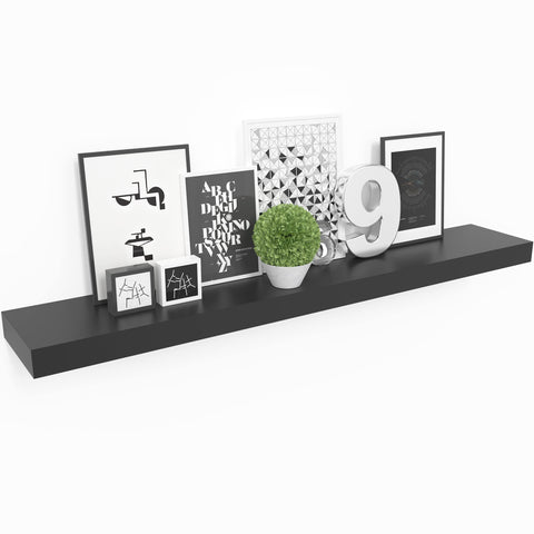 Ballucci 36-inch floating shelf with invisible brackets in black for a clean display.