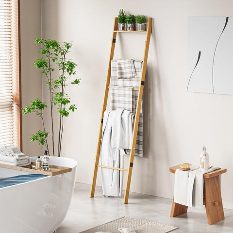BAMBANG ladder shelf styled with small decor