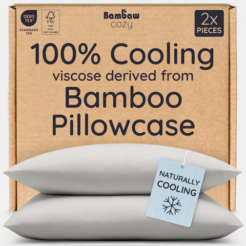 Bambaw bamboo pillowcase cooling close-up ensuring a comfortable night's rest.