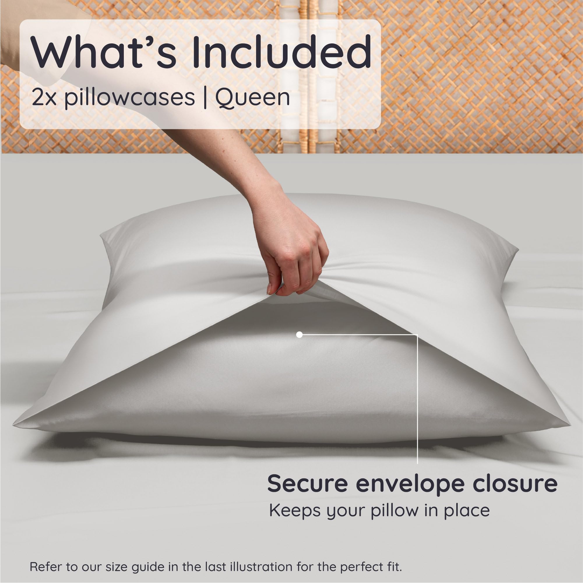 Bambaw bamboo pillowcase soft-feel texture for silky skin and hair.