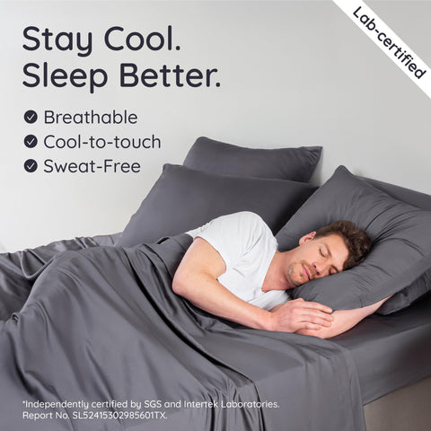 Bambaw charcoal pillowcase set with envelope closure for secure fit