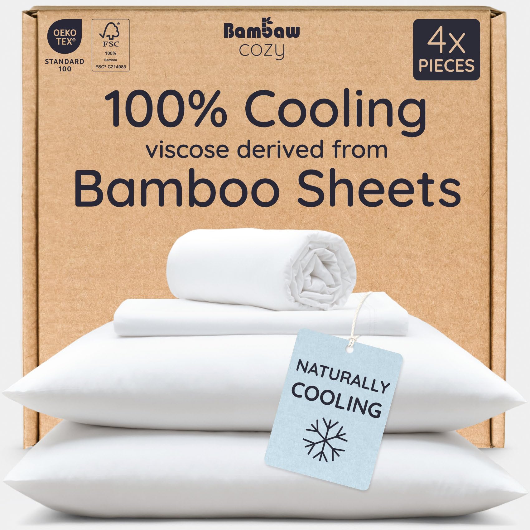 Bambaw bamboo sheets queen fitted securing a thick mattress with elastic edge.