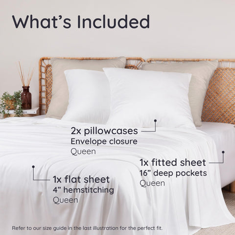 Bambaw bamboo sheets queen flat draped smoothly with 4-inch hem.