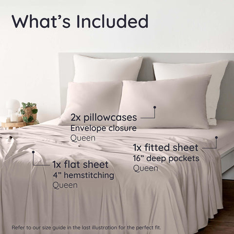 Bambaw bamboo sheets queen set packaging open to reveal premium finish and breathability.