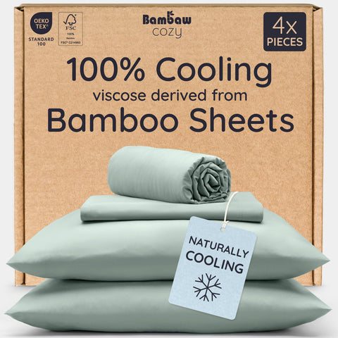 Bambaw Sea Glass bamboo sheets deep-pocket close view for lasting comfort