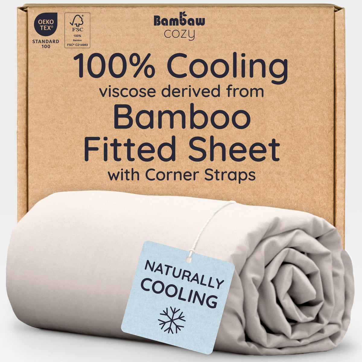 Bambaw bamboo viscose king size fitted sheet offers silky softness and durable comfort.