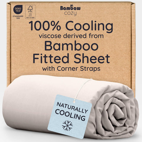 Bambaw bamboo viscose king size fitted sheet offers silky softness and durable comfort.