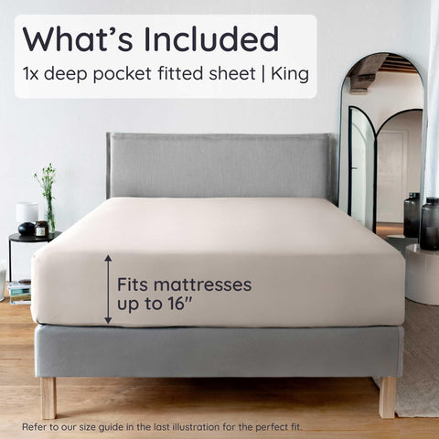Bambaw cooling king size fitted sheet helps stay cool and dry overnight.