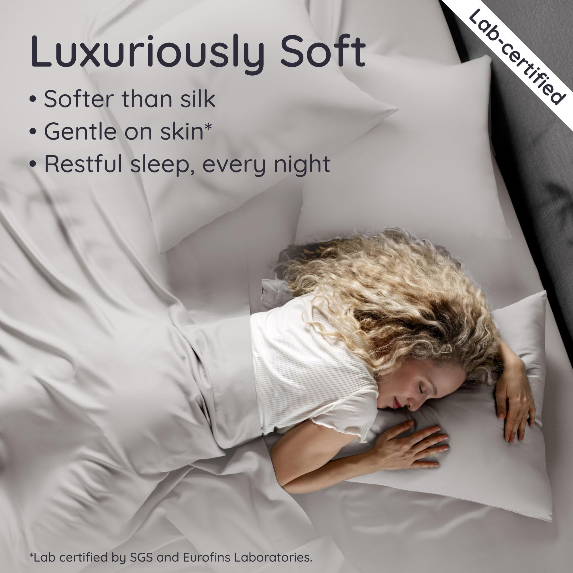 Bambaw Moonlight Gray pillowcase highlights premium color and cozy softness.