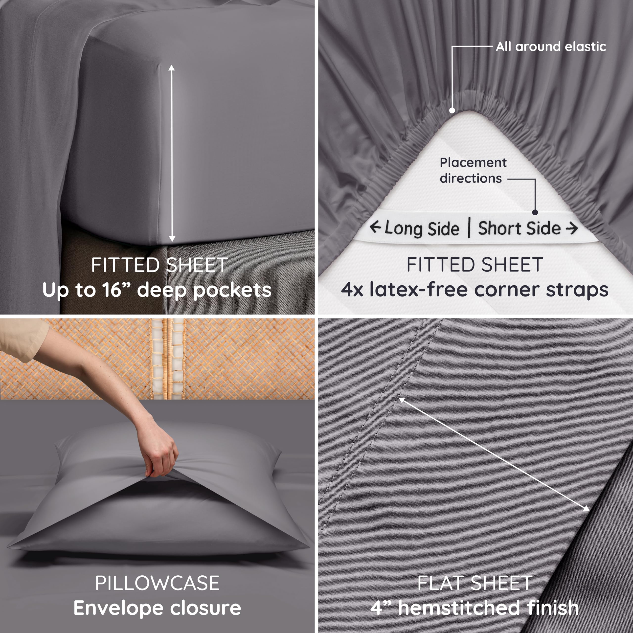 Bambaw fitted sheet elastic band keeps the base in place.