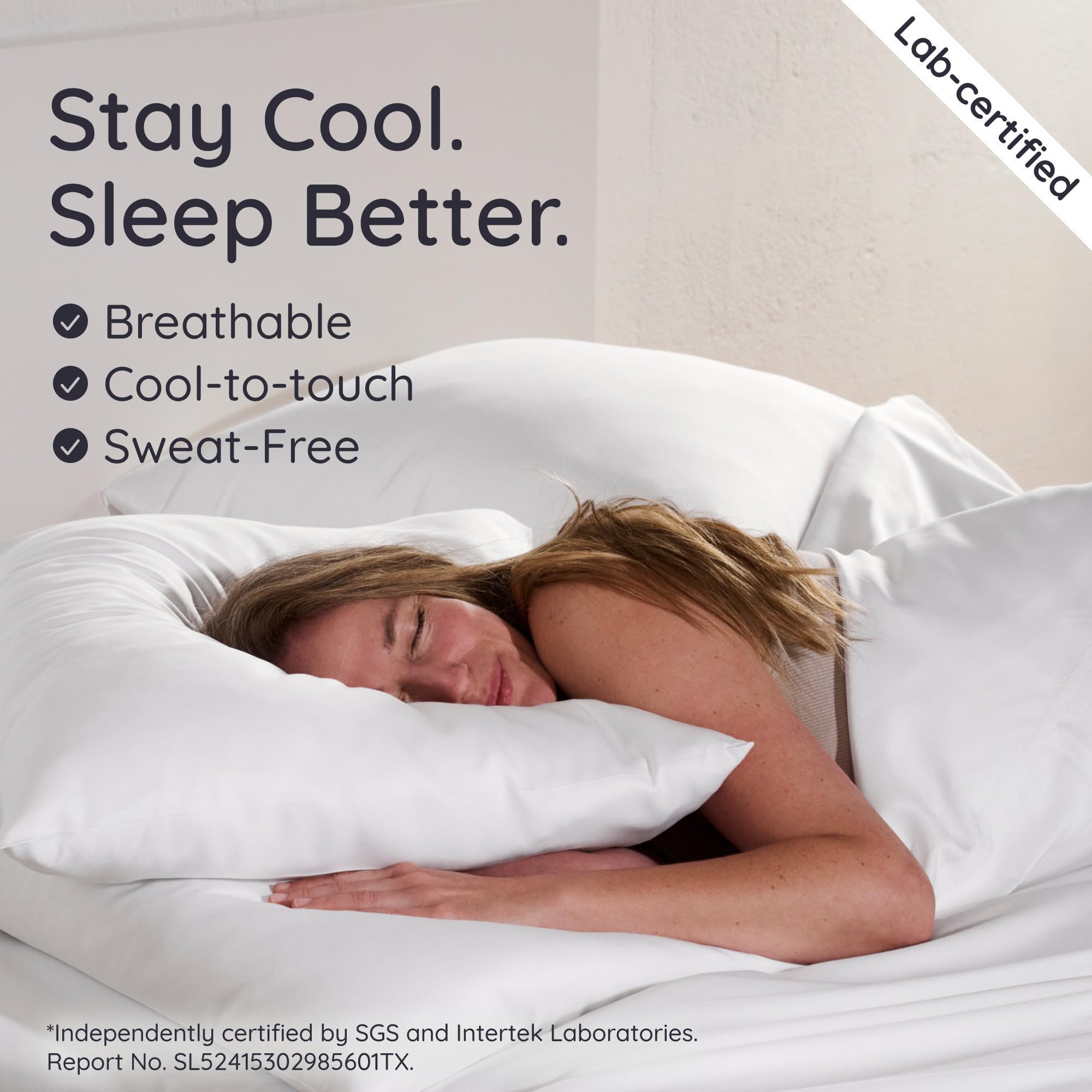 Bambaw envelope-closure design keeps the pillow securely in place all night.
