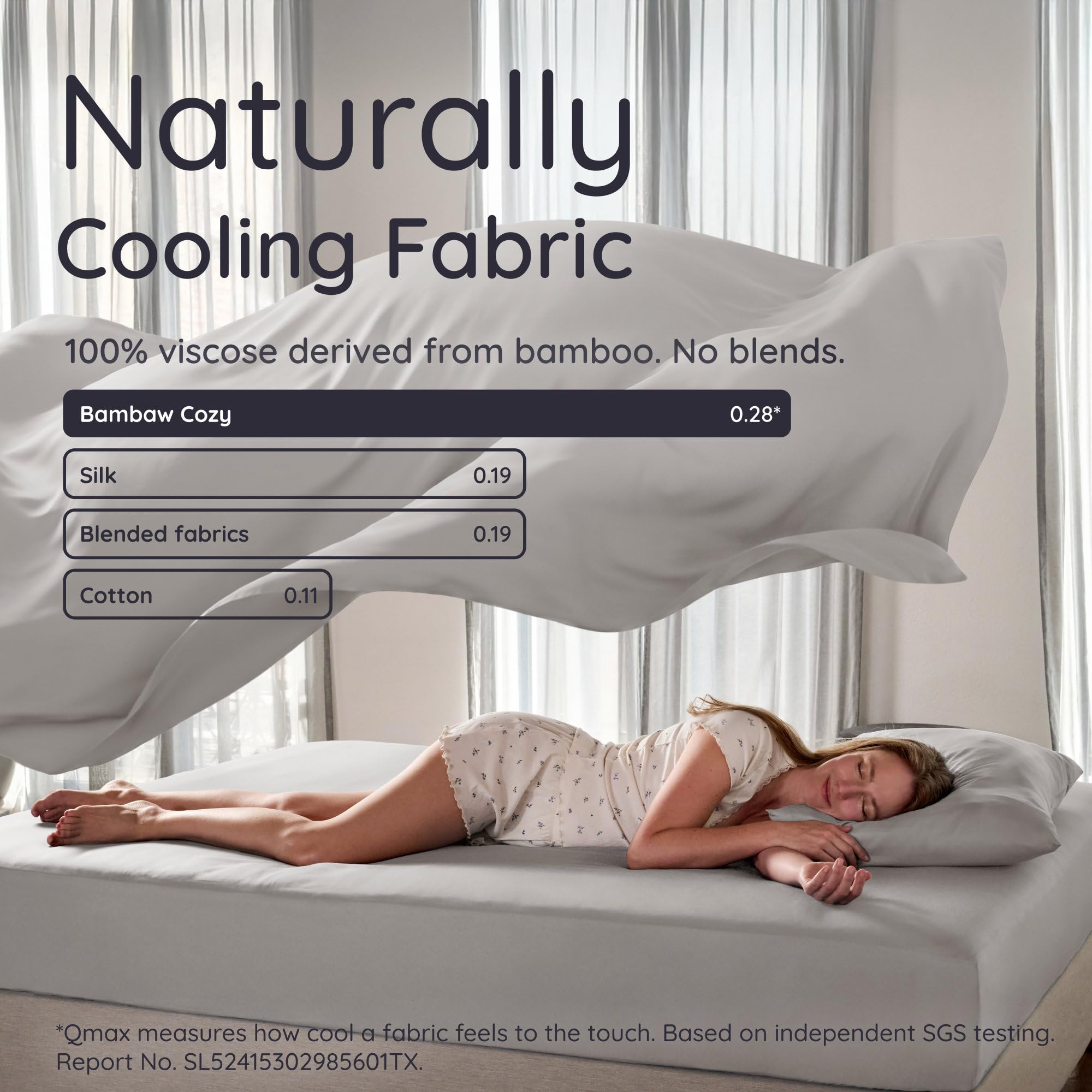 Bambaw breathable viscose fabric close-up for balanced temperature regulation.