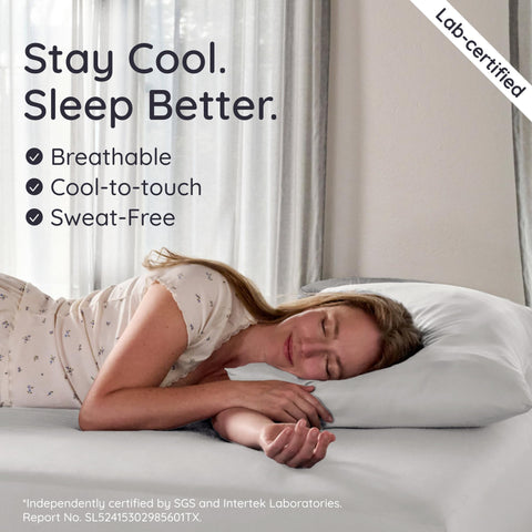 Bambaw envelope closure pillowcase keeps the pillow secure all night.