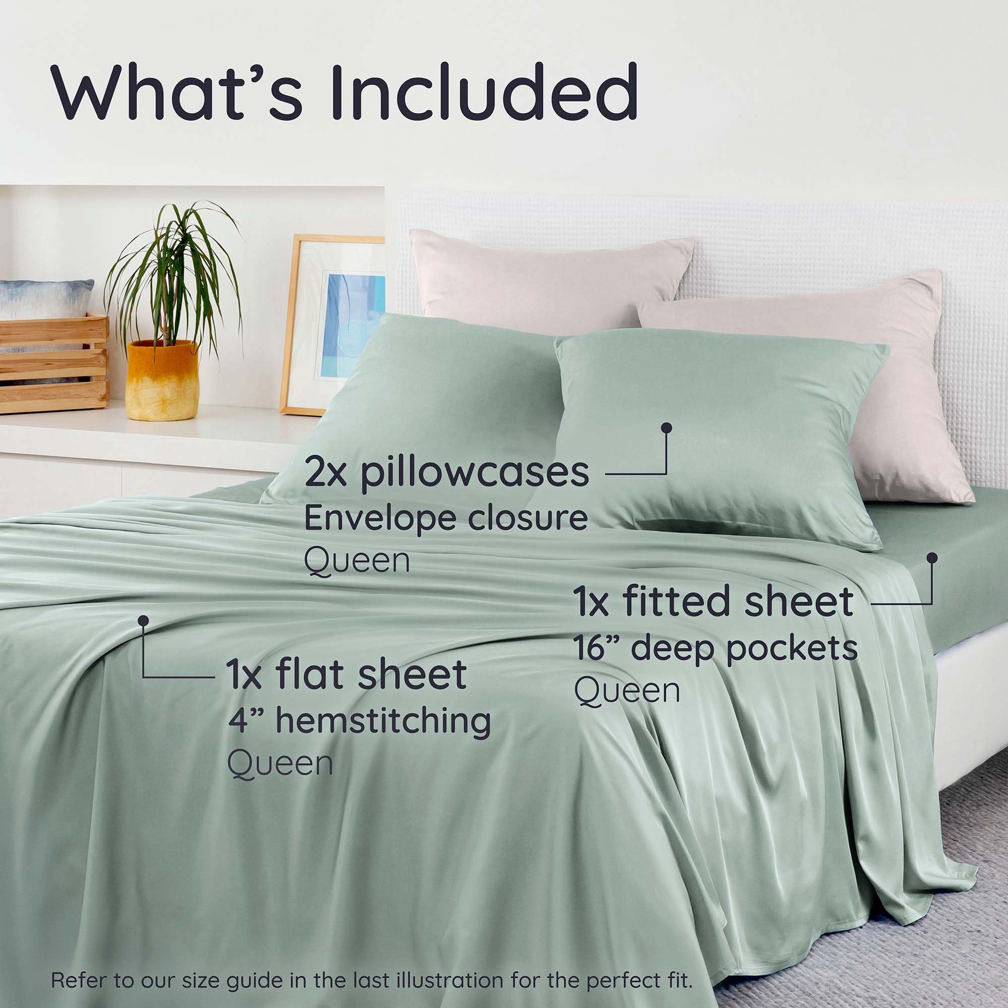 Bambaw queen pillowcases 20x30 with envelope closure secure fit