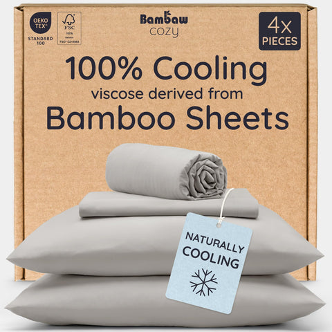 Bambaw Queen Sheet Set packaging highlights sustainable, premium presentation.