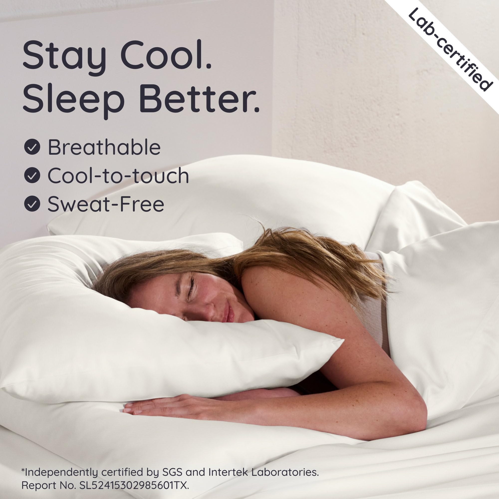 Bambaw ivory pillowcase with buttery-soft feel on bed