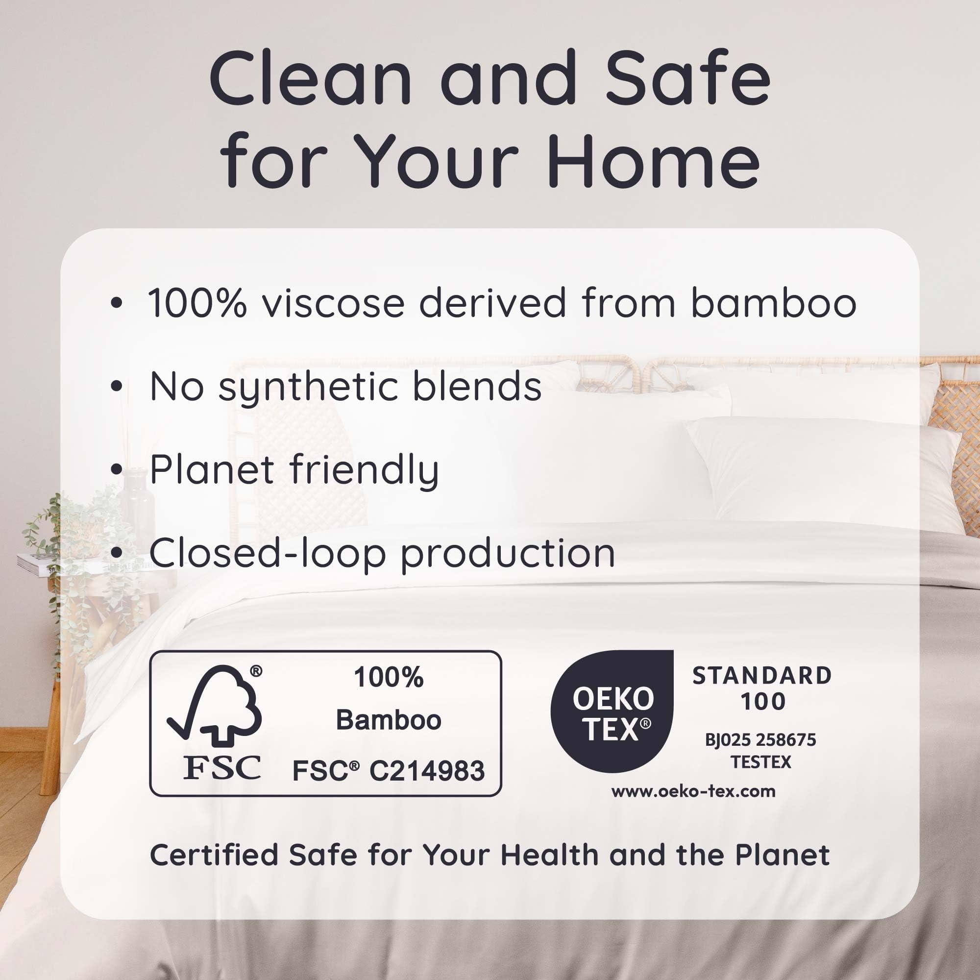 Bambaw sheet is FSC-certified and OEKO-TEX Standard 100 certified for responsible sourcing.