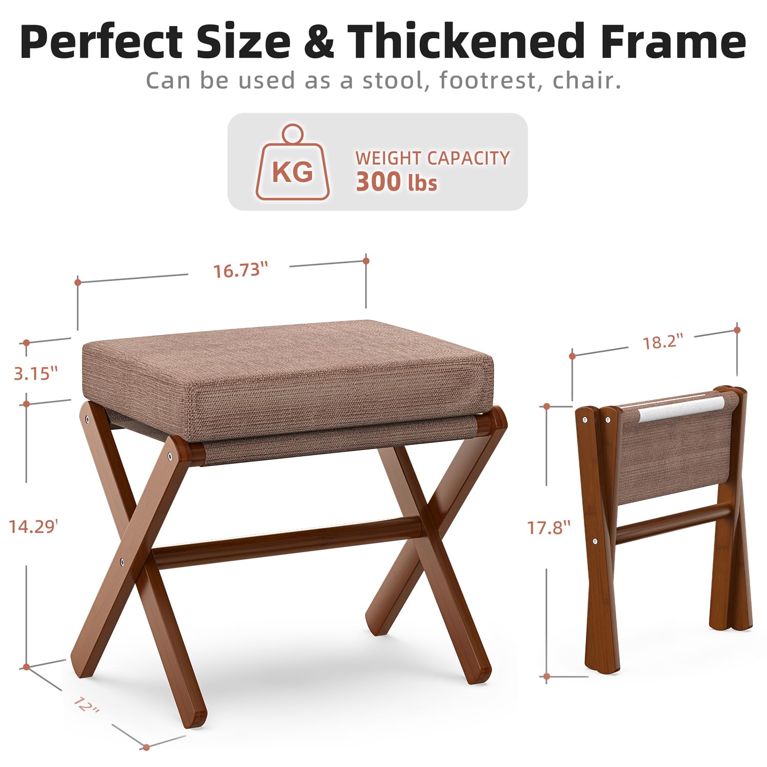 BAMBOOHOMIE bamboo X-frame provides sturdy, wobble-free support.