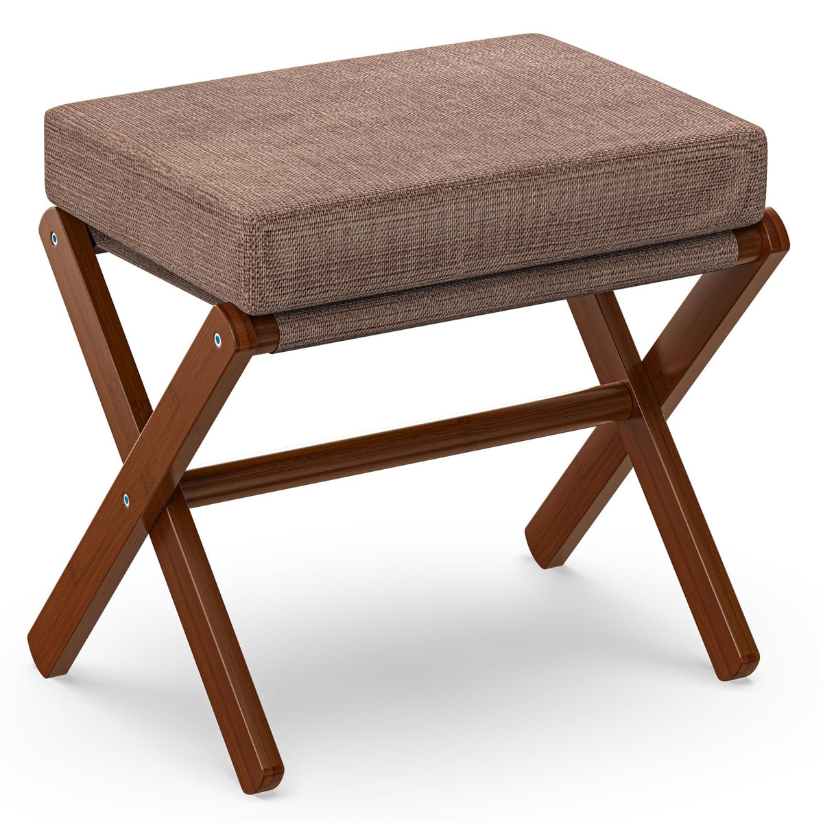 BAMBOOHOMIE foldable foot stool with bamboo legs offers stable leg elevation.