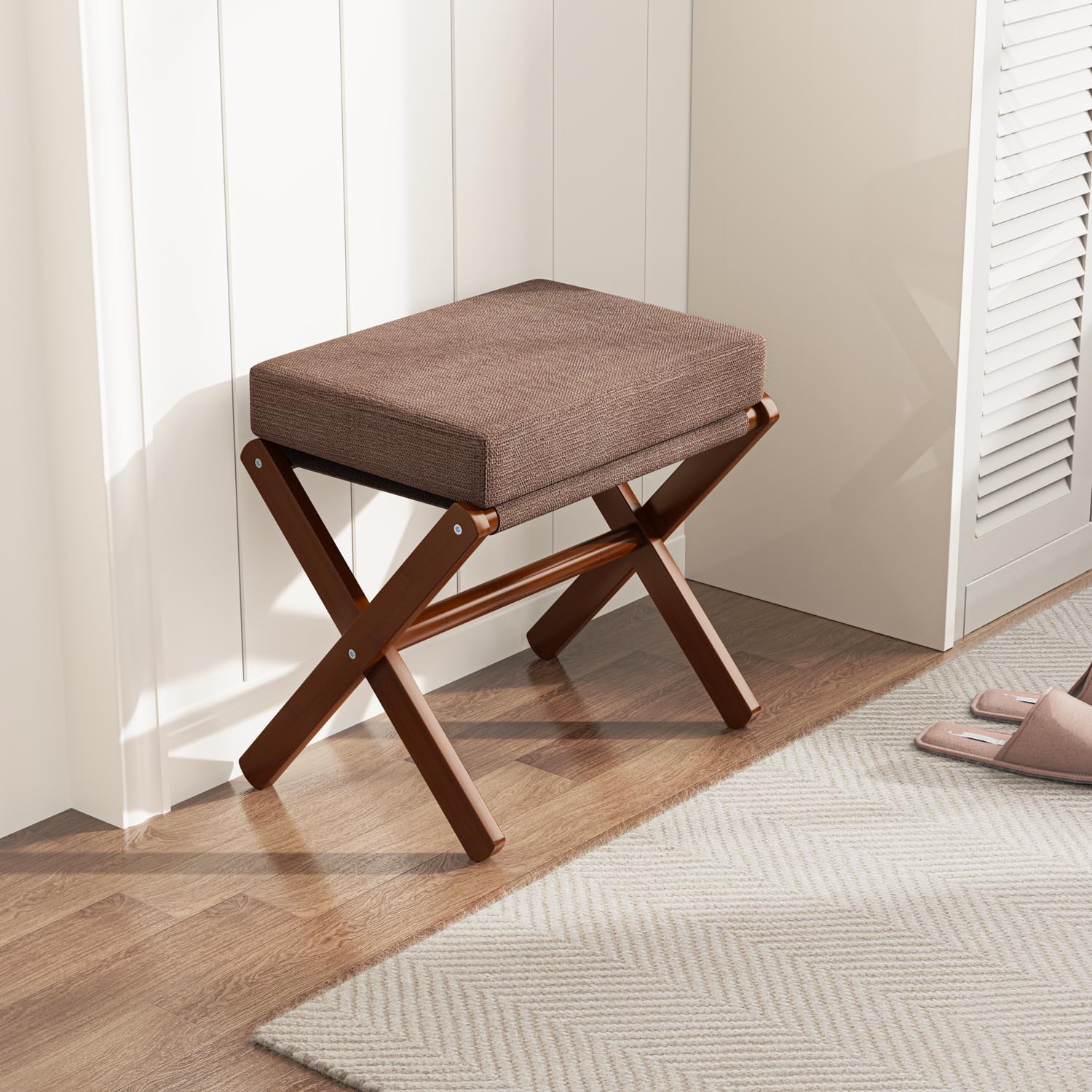 BAMBOOHOMIE high-density foam and chenille cushion feel plush.