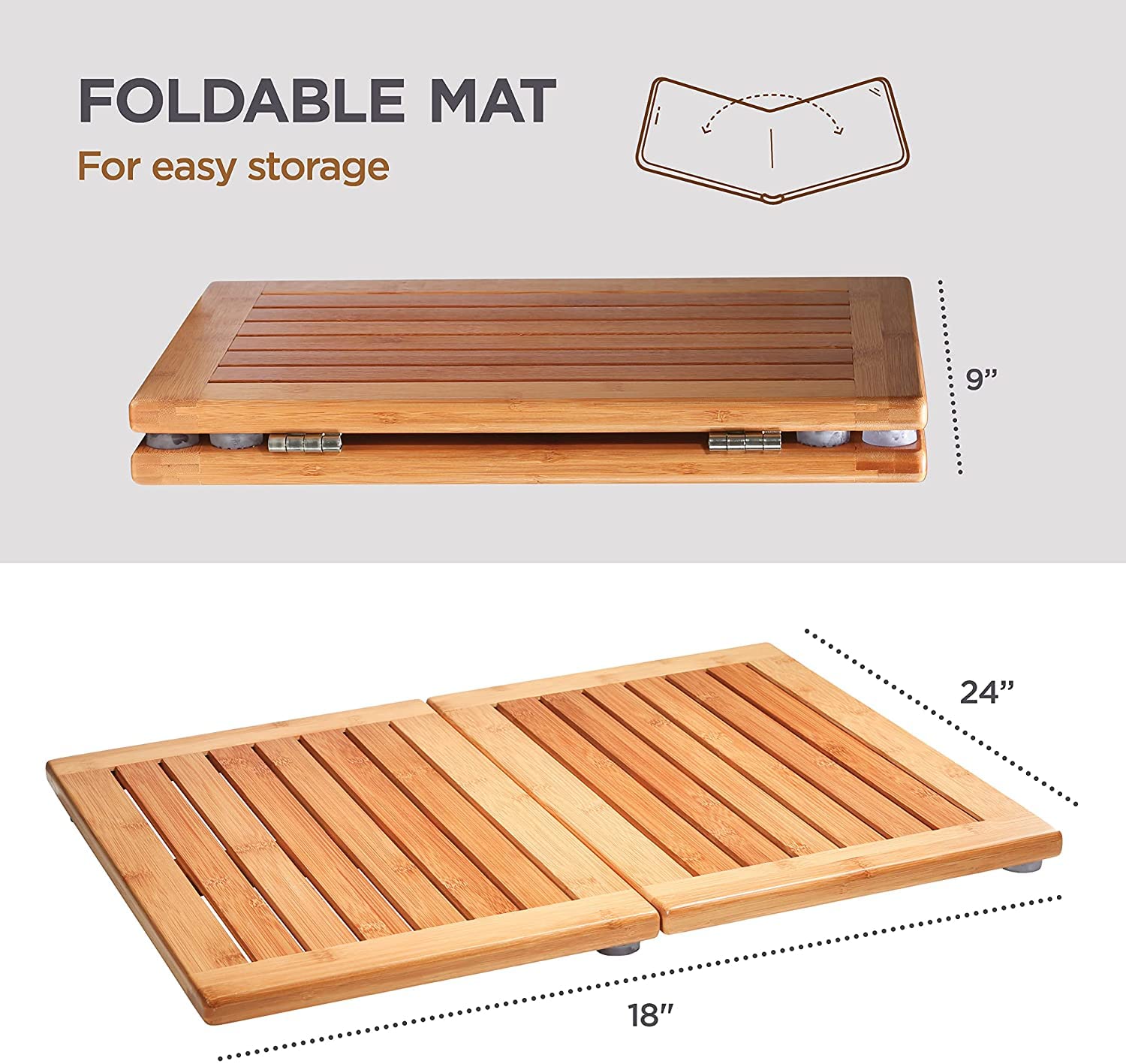 Bambüsi bamboo bath mat suitable for indoor and outdoor spaces on various floors