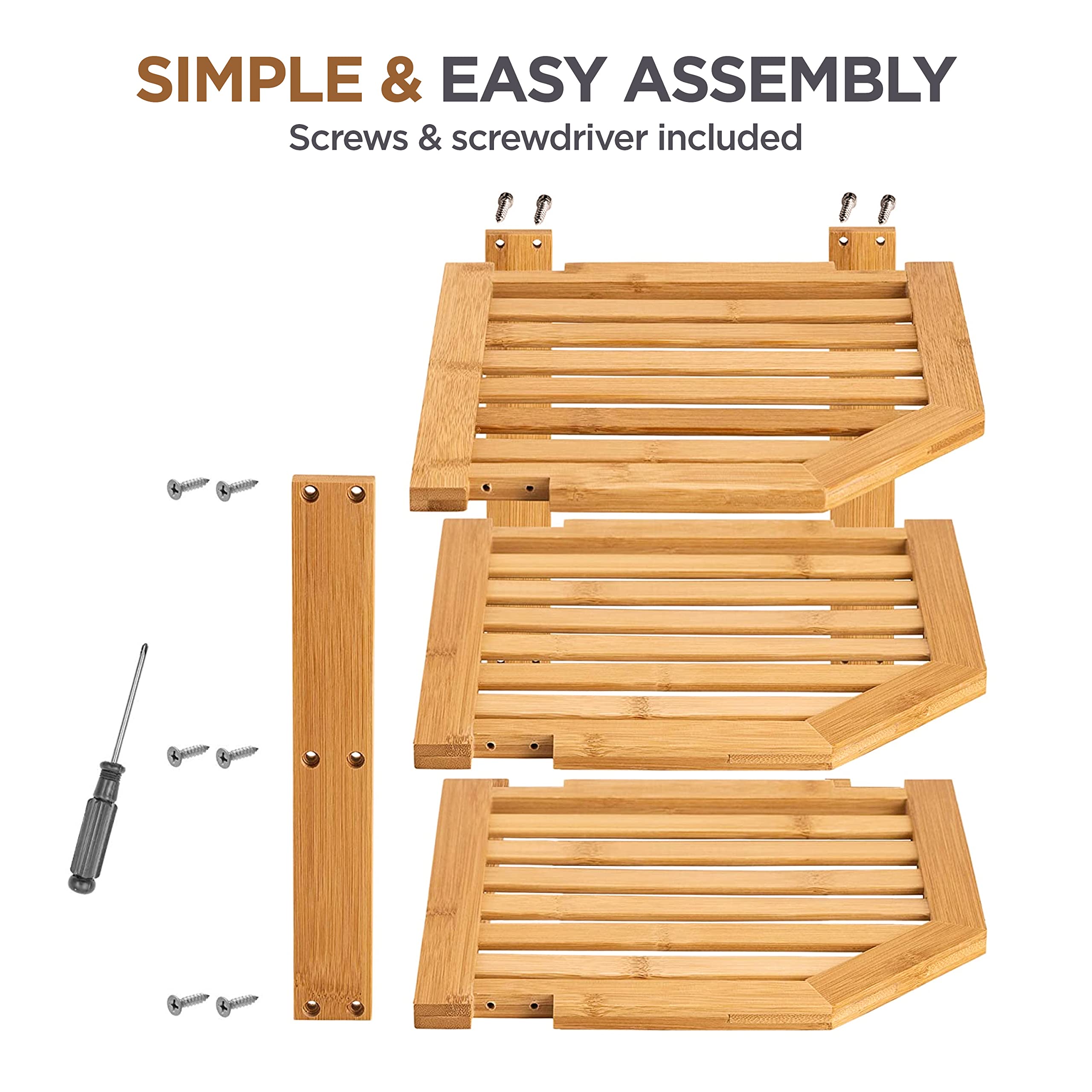 Bambüsi pantry dish storage rack to declutter shelves and spice areas.