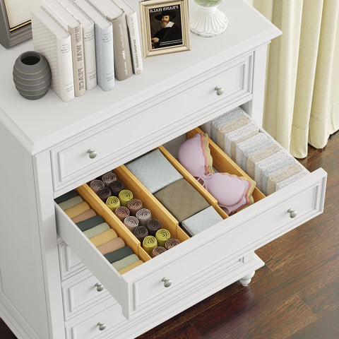 BAMEOS 4-pack bamboo dividers in living room storage setup