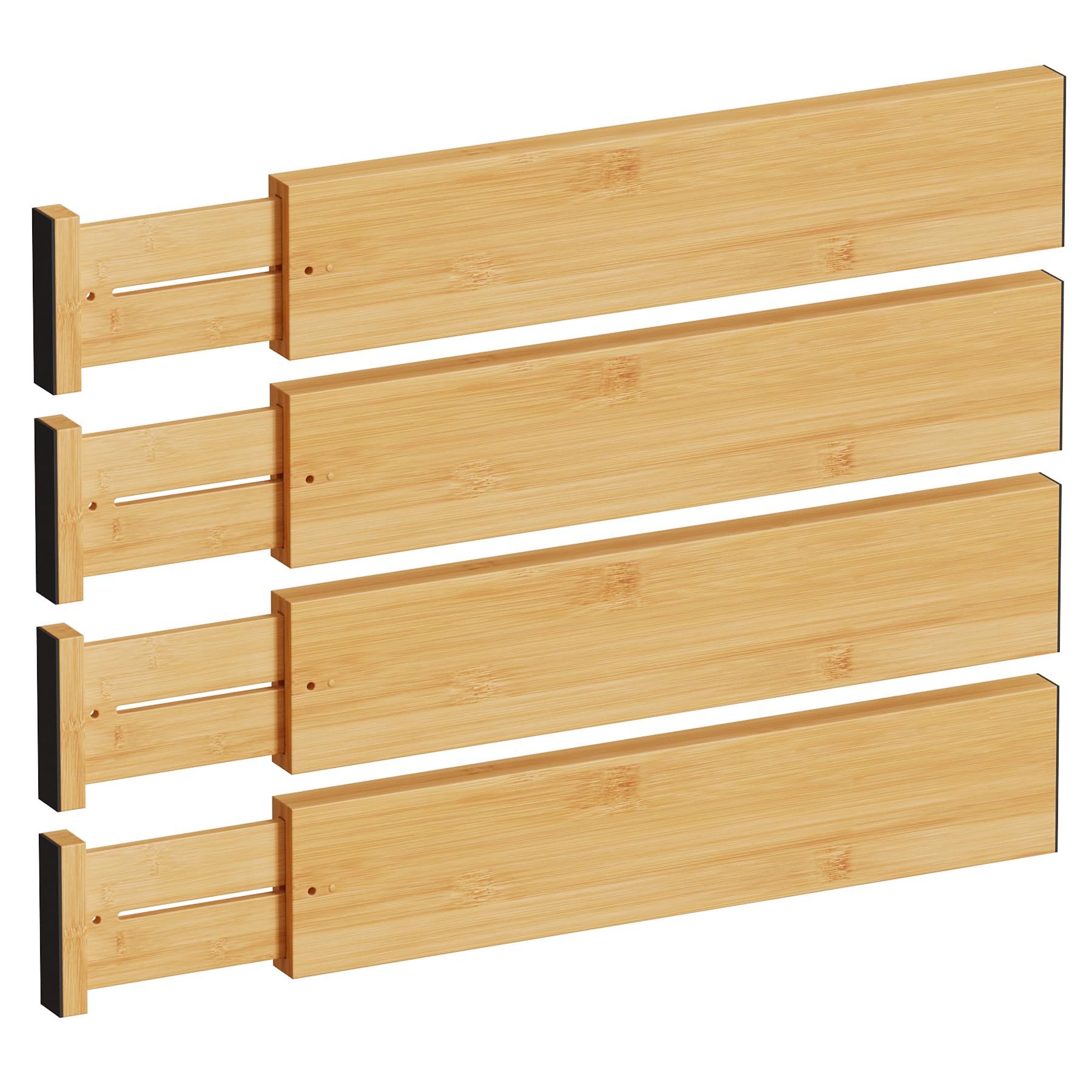 BAMEOS bamboo drawer divider extended length for versatile organization