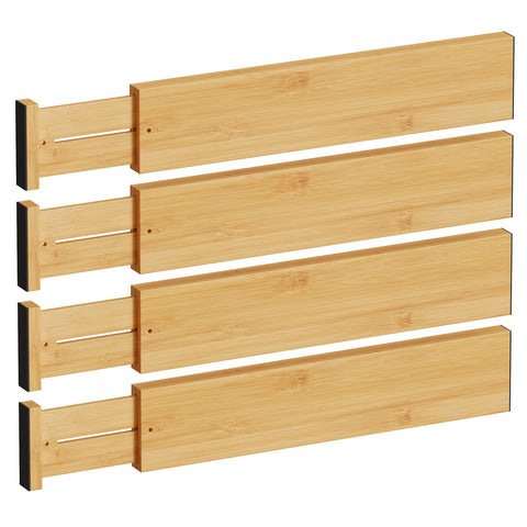 BAMEOS bamboo drawer divider extended length for versatile organization