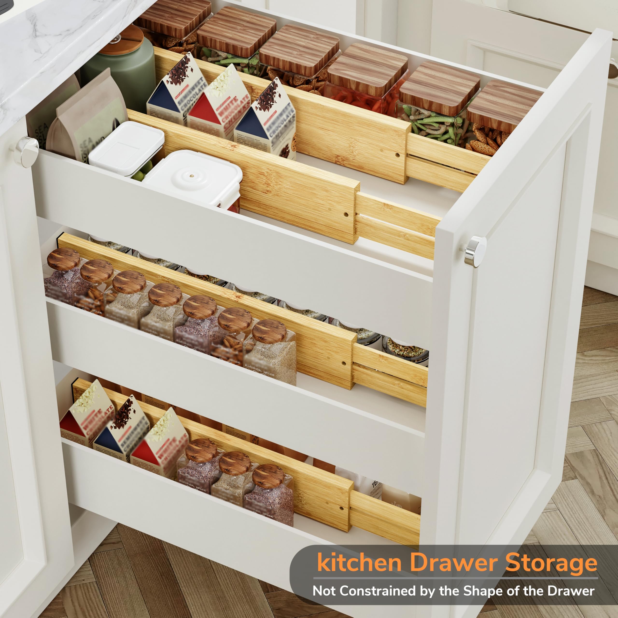 BAMEOS divider end with foam pads protecting drawer surfaces