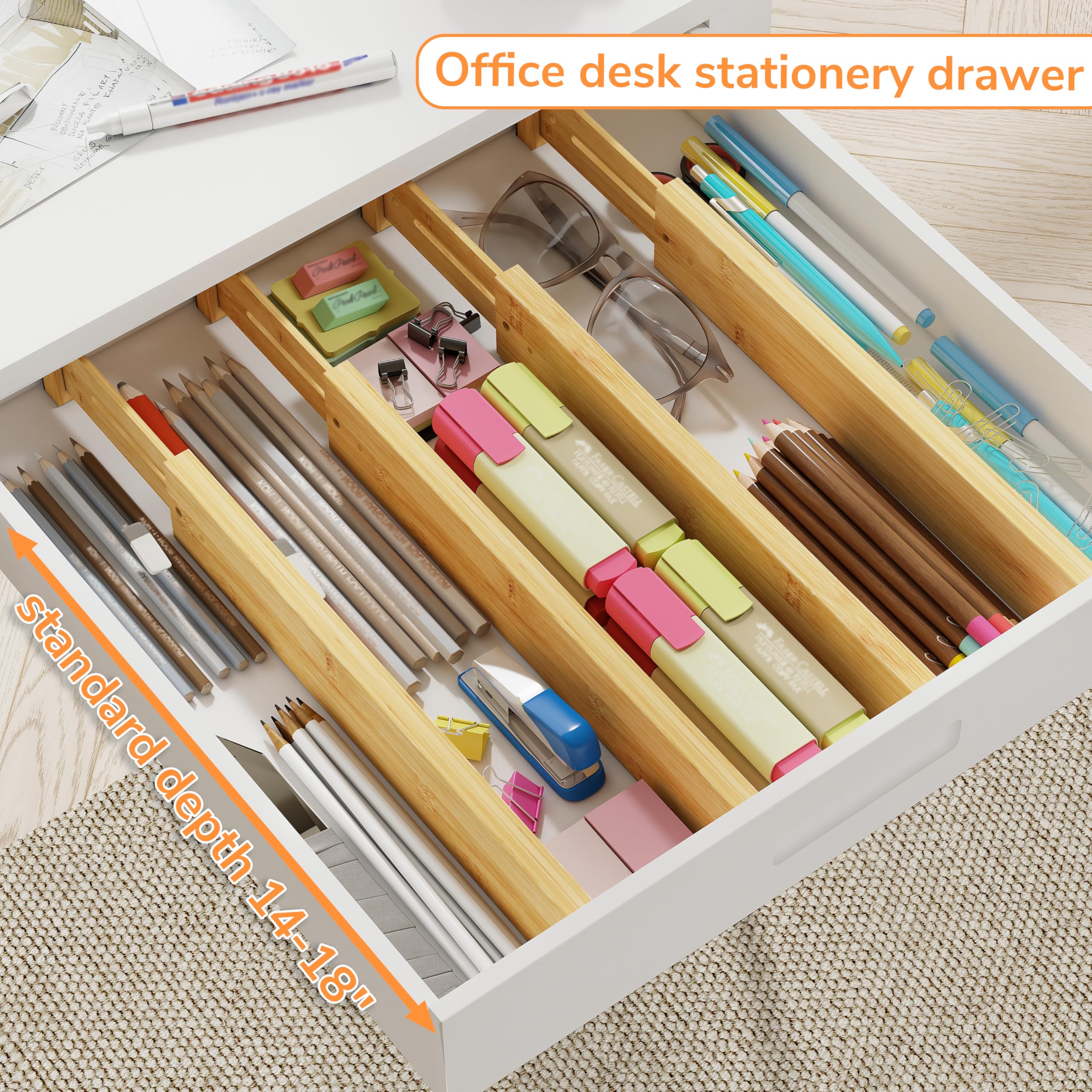BAMEOS adjustable divider fits many drawer sizes