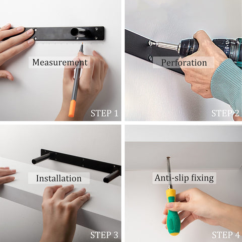 Sturdy MDF base and hidden fixings on BAMEOS shelf